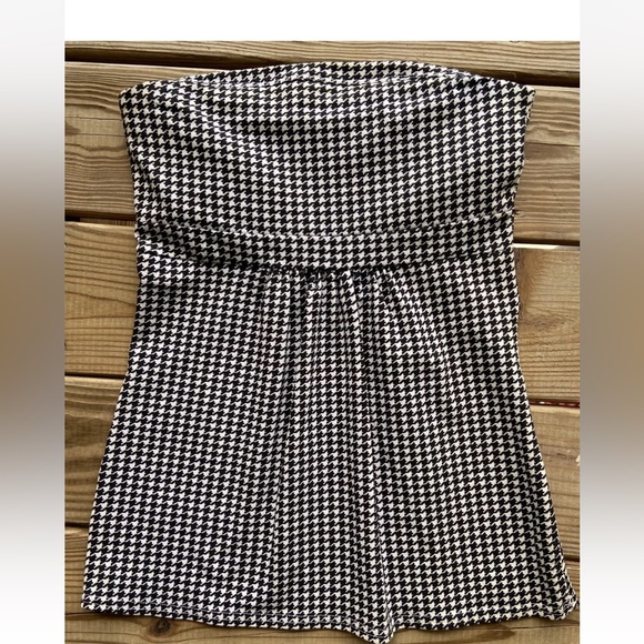Chick-a-d sleeveless strapless houndstooth top - Picture 5 of 7